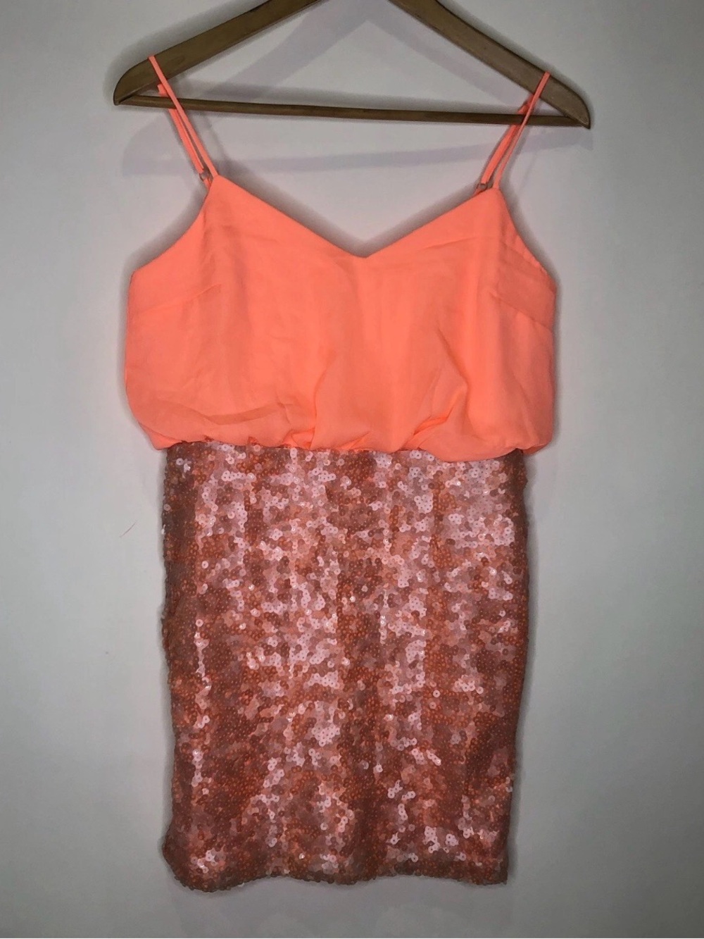 NWT ASOS Petite Spaghetti strap neon semi formal sequin dress size 6